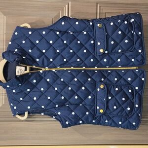 St. John's Bay Navy Quilted Vest with White Dots L